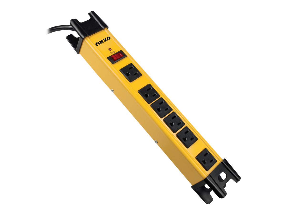Forza FSP Series FSP-806 - Protector contra sobretensiones - CA 125 V - 1875 vatios - conectores de salida: 6 - 91 cm cable - amarillo-1