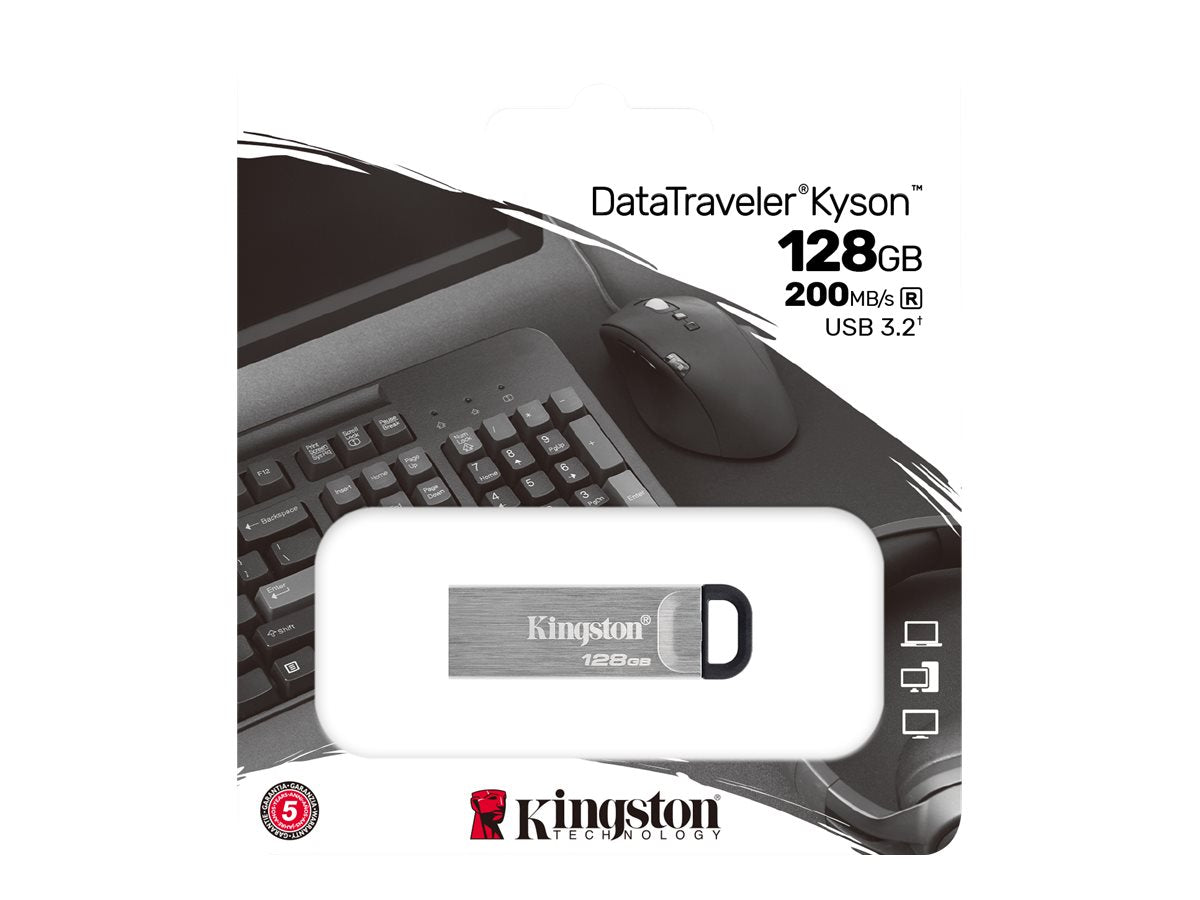 Kingston DataTraveler Kyson - Unidad flash USB - 128 GB - USB 3.2 Gen 1-10