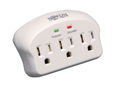 Eaton Tripp Lite Series Surge Protector Wallmount Direct Plug In 3 Outlet 660 Joules - Protector contra sobretensiones - 15 A - CA 120 V - 1875 vatios - conectores de salida: 3 - gris-3