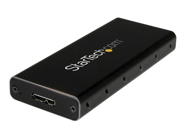 StarTech.com Caja Adaptador M.2 NGFF a USB 3.1 con Carcasa Protectora - Caja de SSD M.2 para SSDs M.2 SATA (SM21BMU31C3) - Caja de almacenamiento - M.2 - SATA 6Gb/s - USB 3.1 (Gen 2) - negro, plata - para P/N: TBLT3MM1MA, TBLT3MM2M, TBLT3MM2MA-11