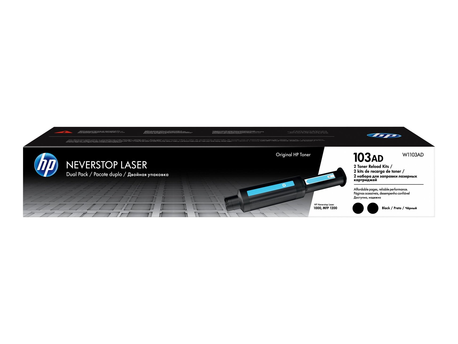 HP 103AD Reload Kit - Paquete de 2 - negro - recarga de tóner - para Neverstop Laser 1000a, 1000n, 1000w, MFP 1200a, MFP 1200n, MFP 1200nw, MFP 1200w-2