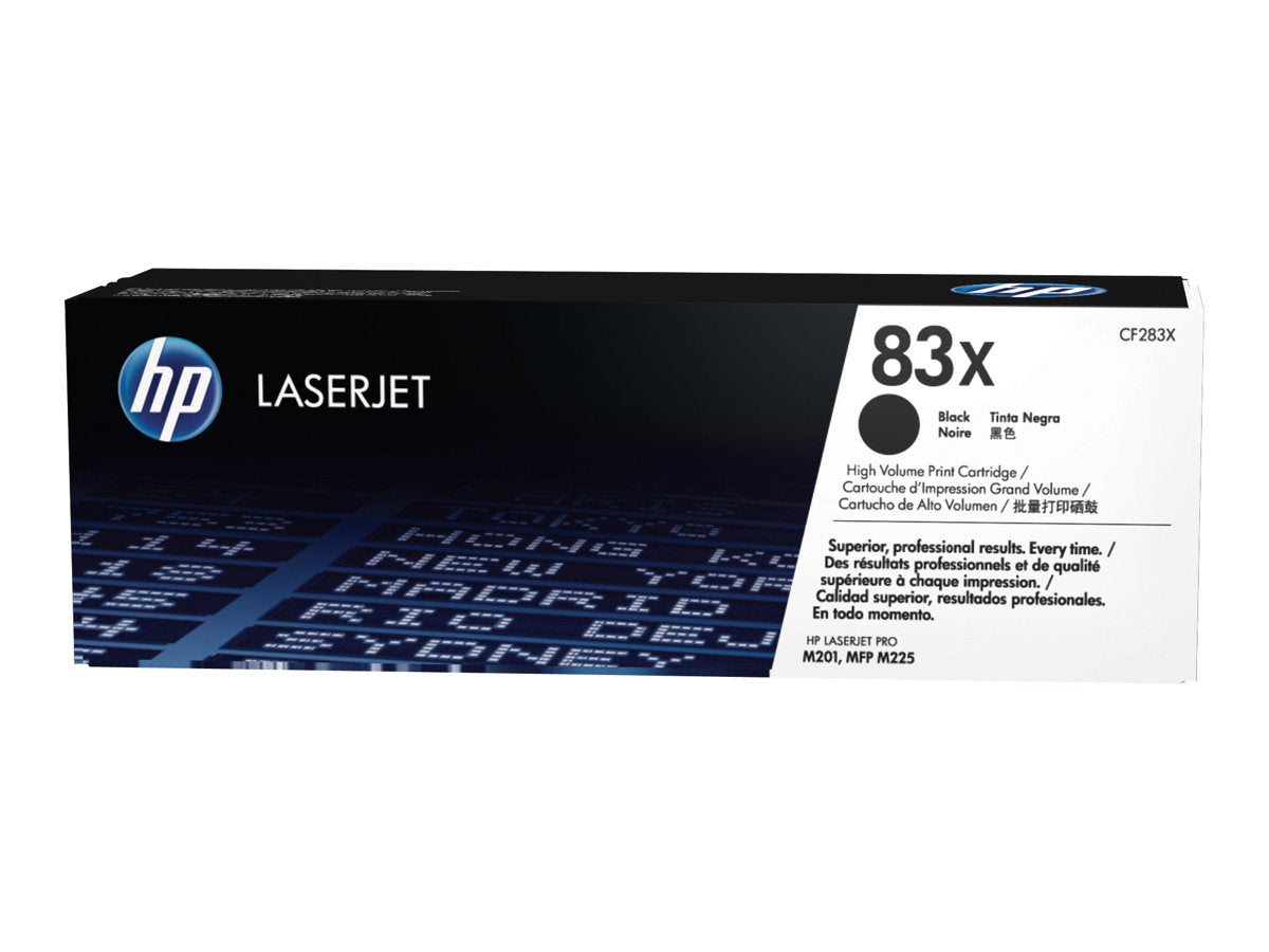 HP 83X - Alto rendimiento - negro - original - LaserJet - cartucho de tóner (CF283X) - para LaserJet Pro M201, M202, MFP M125, MFP M127, MFP M225-5
