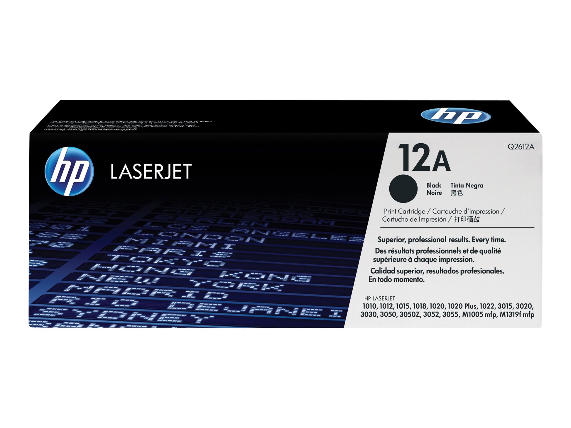 HP 12A - Negro - original - LaserJet - cartucho de tóner (Q2612A) - para LaserJet 1010, 1012, 1015, 1018, 1020, 1022, 3015, 3020, 3030, 3050, 3052, 3055, M1005-5