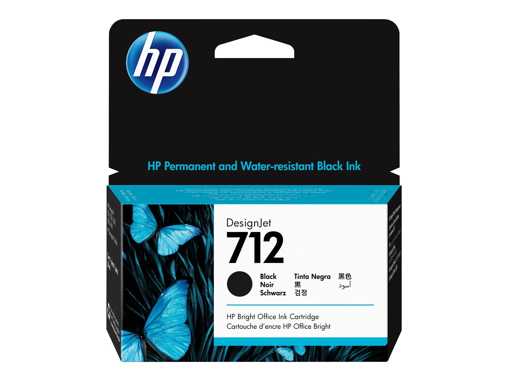 HP 712 - 38 ml - negro - original - DesignJet - cartucho de tinta - para DesignJet Studio, T210, T230, T250, T630, T650-1