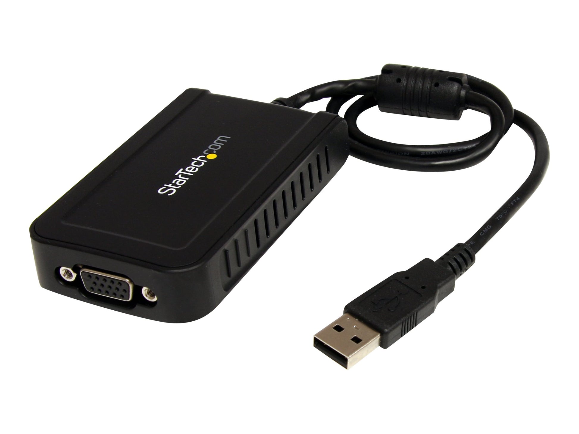 StarTech.com Adaptador de Vídeo Externo USB a VGA - Cable Conversor - Tarjeta Gráfica Externa - Hembra HD15 - Macho USB A - 1920x1200 - Adaptador USB / VGA - Conforme a la TAA - USB (M) a HD-15 (VGA) (H) - USB 2.0 - 50 cm - admite 1920x1200 (WUXGA) - gris-1