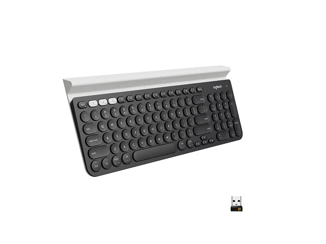 Logitech - Keyboard - Wireless - Spanish - 2.4 GHz / Bluetooth - Ergonomic Design - Black (keyboard) / Black and white-4