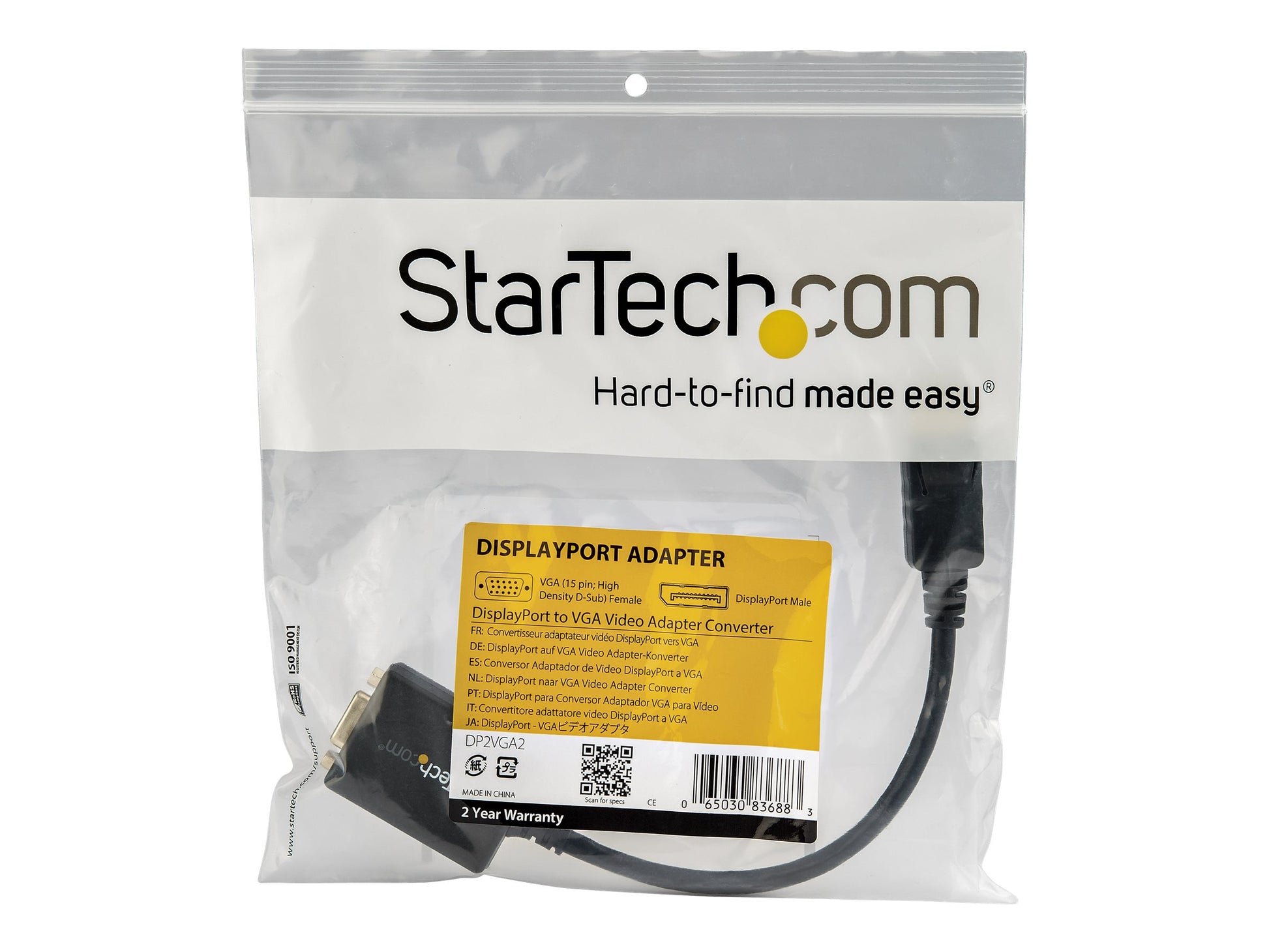 StarTech.com Adaptador Conversor de Vídeo DisplayPort DP a VGA - Cable Convertidor Activo - Hembra VGA - Macho DP - Hasta 1920x1200 - Adaptador de pantalla - DisplayPort (M) a HD-15 (VGA) (H) - 27.94 cm - trabado - negro - para P/N: DK30C2DAGPD, MST14DP12-4