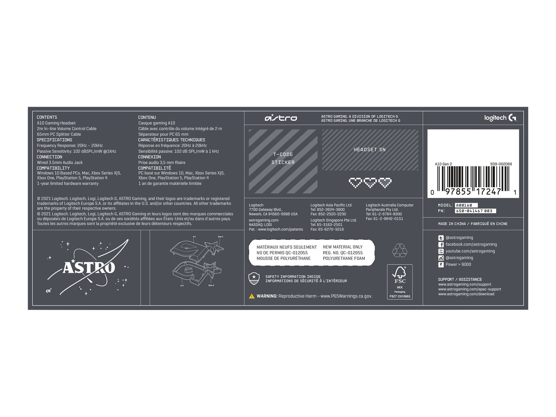 ASTRO Gaming A10 Gen 2 - Auricular - tamaño completo - cableado - gris-5