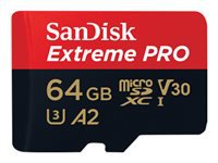 SanDisk Extreme Pro - Tarjeta de memoria flash (adaptador microSDXC a SD Incluido) - 64 GB - A2 / Video Class V30 / UHS-I U3 / Class10 - microSDXC UHS-I-5