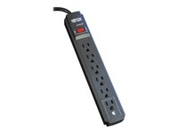 Eaton Tripp Lite Series Surge Protector Power Strip 120V 6 Outlet 6' Cord 790 Joule Black - Protector contra sobretensiones - 15 A - CA 120 V - conectores de salida: 6 - negro - para P/N: CLAMPUSBLK, CLAMPUSW-1