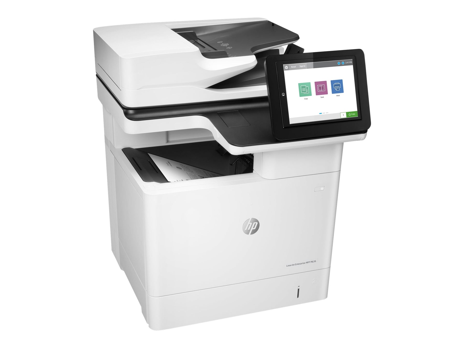 HP LaserJet Enterprise MFP M636fh - Impresora multifunción - B/N - laser - 216 x 864 mm (original) - A4/Legal (material) - hasta 75 ppm (copiando) - hasta 71 ppm (impresión) - 650 hojas - 33.6 Kbps - USB 2.0, Gigabit LAN, host USB 2.0