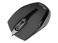 Klip Xtreme KMO-120BK - Ratón - diestro y zurdo - óptico - 3 botones - cableado - USB - negro-1