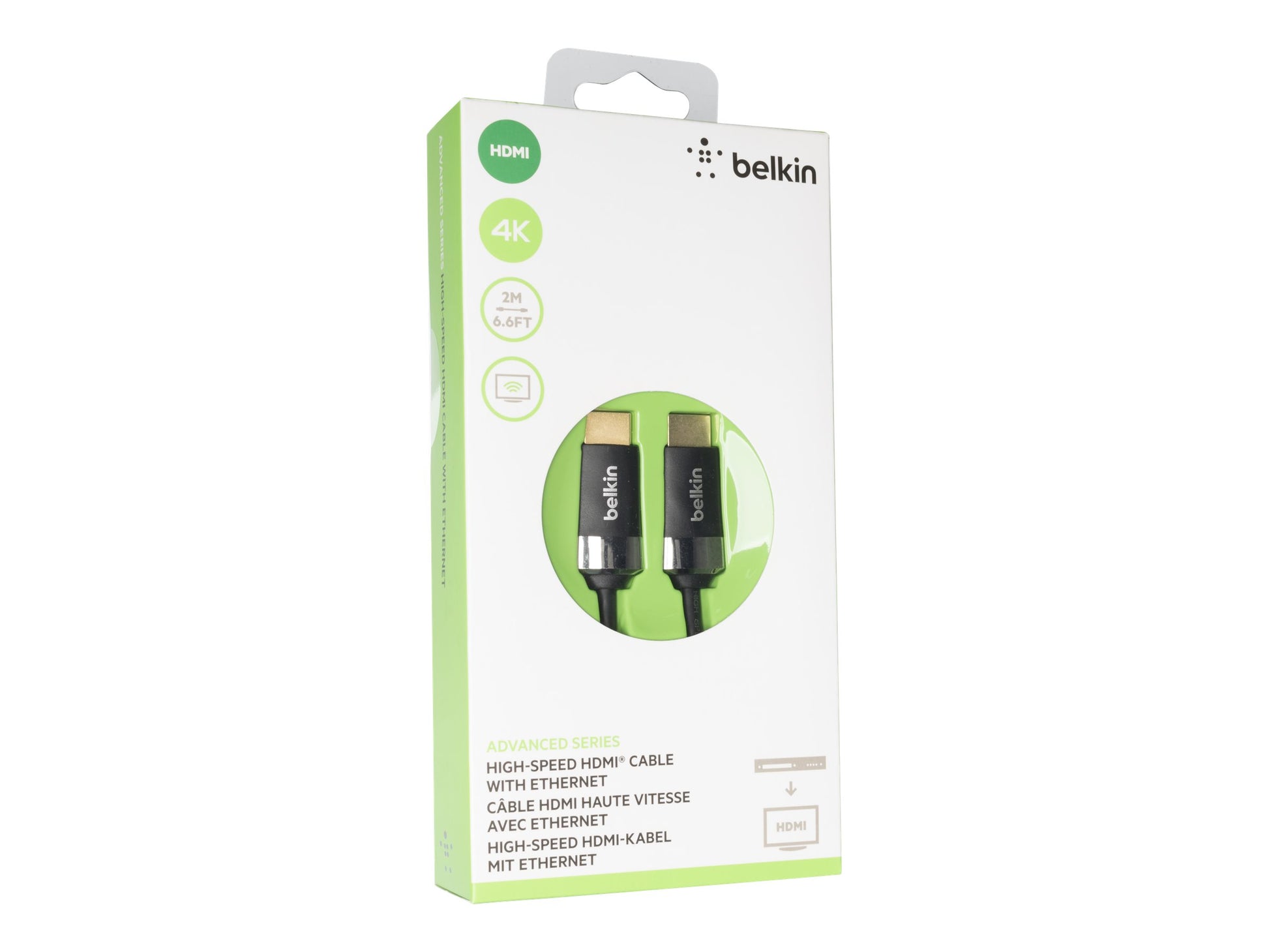 Belkin High Speed HDMI Cable - Cable HDMI con Ethernet - HDMI macho a HDMI macho - 2 m - compatibilidad con 4K-9
