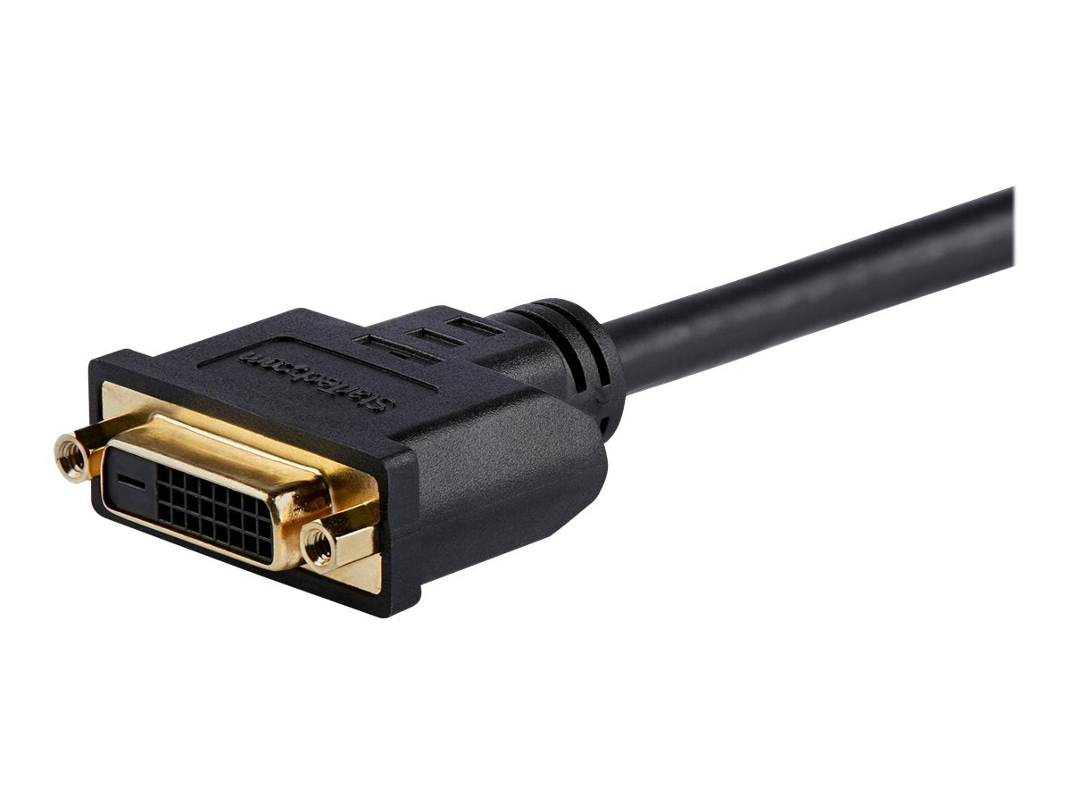 StarTech.com Adaptador de 20cm HDMI a DVI - DVI-D Hembra - HDMI Macho - Cable Conversor de Vídeo - Negro - Adaptador de vídeo - HDMI macho a DVI-D hembra - 20.32 cm - blindado - negro - para P/N: BNDDKT30CAHV, CDP2DVIMM2MB, DKT30CSDHPD, DKT30CSDHPD3, DP2D-5