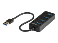 StarTech.com Hub USB 3.0 de 4 Puertos - Ladrón USB de 4 Puertos USB-A con Interruptores Individuales de Encendido/Apagado - Hub - 4 x USB 3.1 Gen 1 - sobremesa - para P/N: HB30C4AIB-12