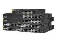HPE Aruba 6000 24G Class4 PoE 4SFP 370W Switch - Conmutador - Gestionado - 24 x 10/100/1000 (PoE+) + 4 x Gigabit SFP - flujo de aire de lado a lado - montaje en rack - PoE (370 W)-2