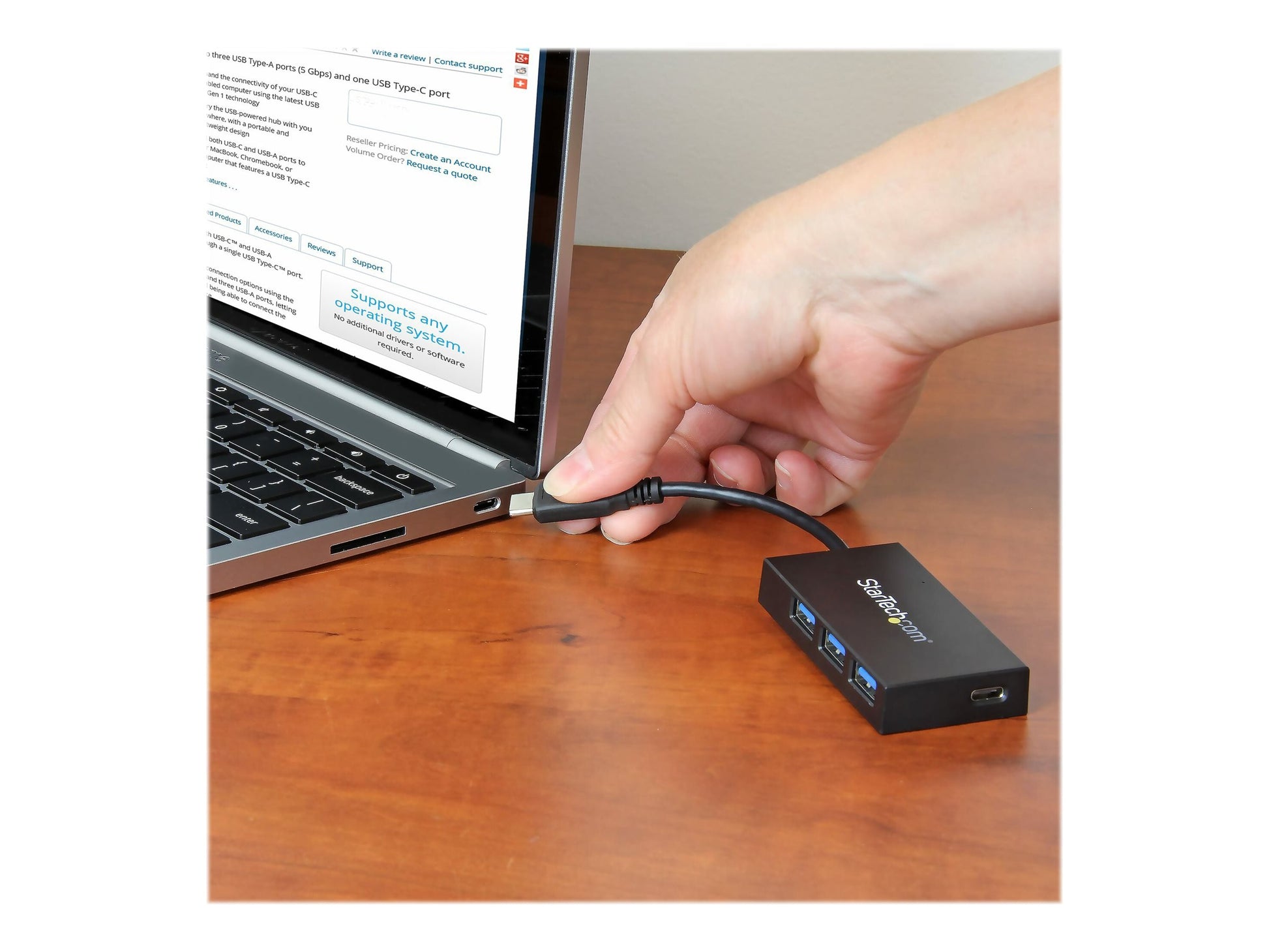 StarTech.com Concentrador USB 3.0 de 4 Puertos - USB-C a 1x USB-C y 3x USB-A - Hub USB Type-C a 1x USB Type-C a 3x USB-A - Hub - 4 x SuperSpeed USB 3.0 - sobremesa - para P/N: CFASTRWU3C, SDMSDRWU3AC, TB3DK2DPPD, TB3DK2DPPDUE, TB3DKDPMAW, TB3DKDPMAWUE-3