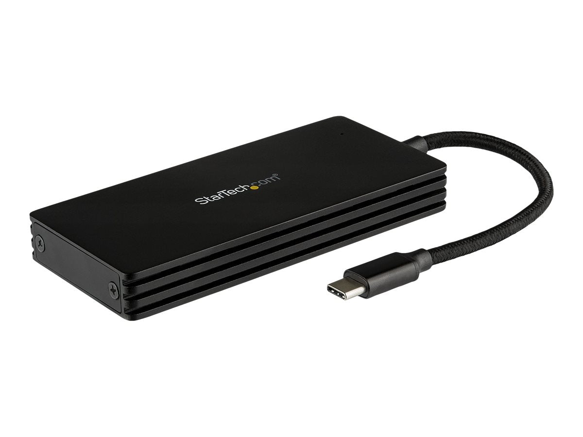 StarTech.com Caja USB 3.1 (10Gbps) USB-C para SSD M.2 SATA - Caja Externa Portátil para Disco USB Tipo C - de Aluminio - Caja de almacenamiento - M.2 - M.2 Card - USB 3.1 (Gen 2) - negro - para P/N: PEXUSB321C-1