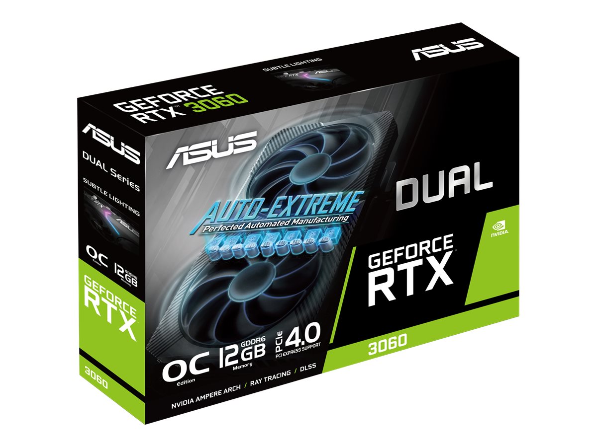 ASUS DUAL-RTX3060-O12G-V2 - OC Edition - tarjeta gráfica - GF RTX 3060 - 12 GB GDDR6 - PCIe 4.0 x16 - HDMI, 3 x DisplayPort-20