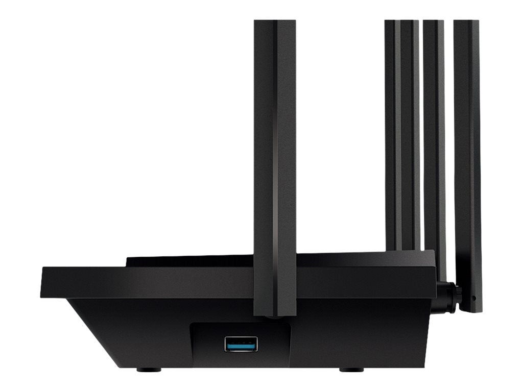 TP-LINK Archer AX73 - V1 - - enrutador inalámbrico - conmutador de 4 puertos - 1GbE - Wi-Fi 6 - Doble banda - hasta 5.4Gbps - Estructura 4T4R y HE160 en la banda 5GHz que permite una conexión ultrarrápida de 4.8 Gbps - 6 potentes antenas - Entrada USB 3.0-6
