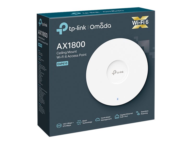 TP-LINK - Punto de acceso inalámbrico - Wi-Fi 6 - 2.4 GHz, 5 GHz - gestionado a través de la nube - instalable en pared/techo-1