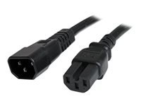 StarTech.com Cable 91cm 14 AWG Adaptador Jumper Bridge IEC C14 a IEC C15 para Servidor UPS - Cable de alimentación - IEC 60320 C14 a IEC 60320 C15 - CA 250 V - 90 cm - moldeado - negro