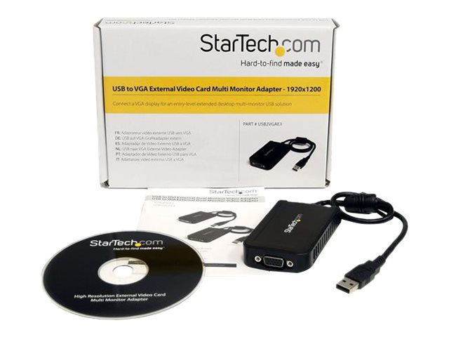 StarTech.com Adaptador de Vídeo Externo USB a VGA - Cable Conversor - Tarjeta Gráfica Externa - Hembra HD15 - Macho USB A - 1920x1200 - Adaptador USB / VGA - Conforme a la TAA - USB (M) a HD-15 (VGA) (H) - USB 2.0 - 50 cm - admite 1920x1200 (WUXGA) - gris-2