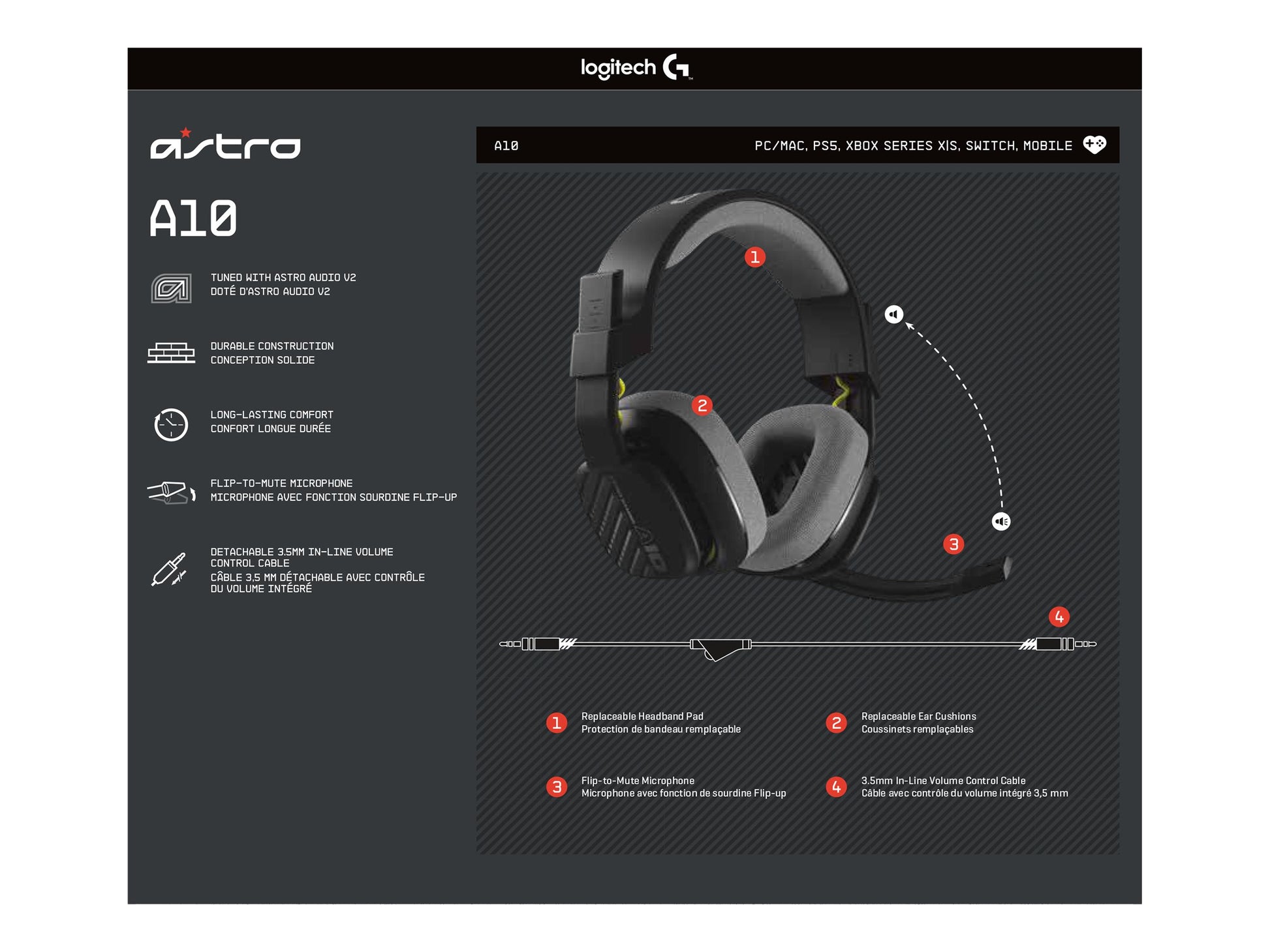 ASTRO Gaming A10 Gen 2 - Auricular - tamaño completo - cableado - negro-6