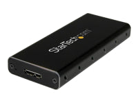 StarTech.com Caja Adaptador M.2 NGFF a USB 3.1 con Carcasa Protectora - Caja de SSD M.2 para SSDs M.2 SATA (SM21BMU31C3) - Caja de almacenamiento - M.2 - SATA 6Gb/s - USB 3.1 (Gen 2) - negro, plata - para P/N: TBLT3MM1MA, TBLT3MM2M, TBLT3MM2MA