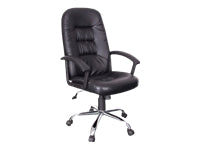 Xtech Calabria - Silla - ejecutivo - reposabrazos - inclinación - giratorio - plástico, metal, PVC, espuma, cuero sintético, contrachapado - negro-4