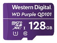 WD Purple SC QD101 WDD128G1P0C - Tarjeta de memoria flash - 128 GB - UHS-I U1 / Class10 - microSDXC UHS-I - púrpura-1