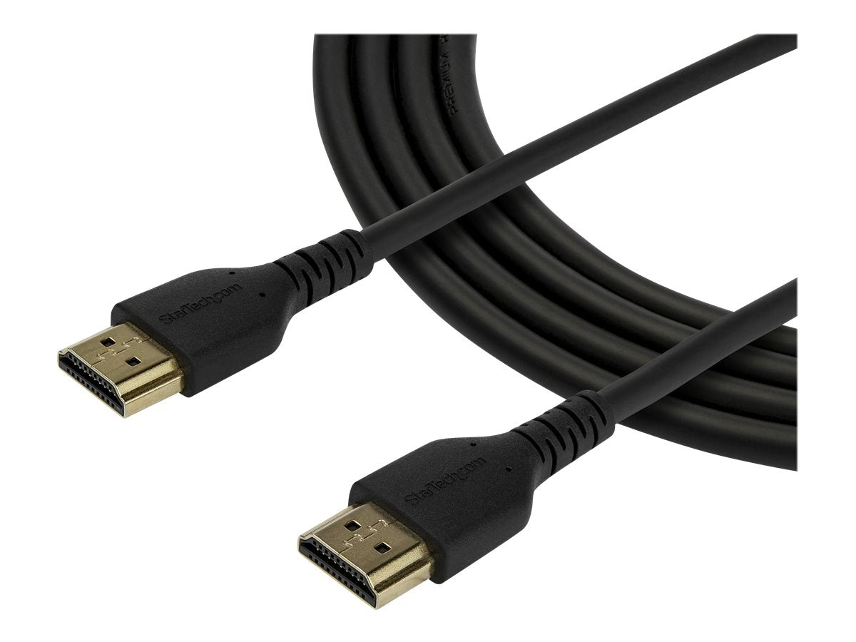 StarTech.com Cable de 2m HDMI de Alta Velocidad con Ethernet Premium - de 4K a 60Hz - de Servicio Pesado - Premium HDMI 2.0 (RDHMM2MP) - Velocidad alta Premium - cable HDMI con Ethernet - HDMI macho a HDMI macho - 2 m - negro - para P/N: TB3DKM2HDL-7