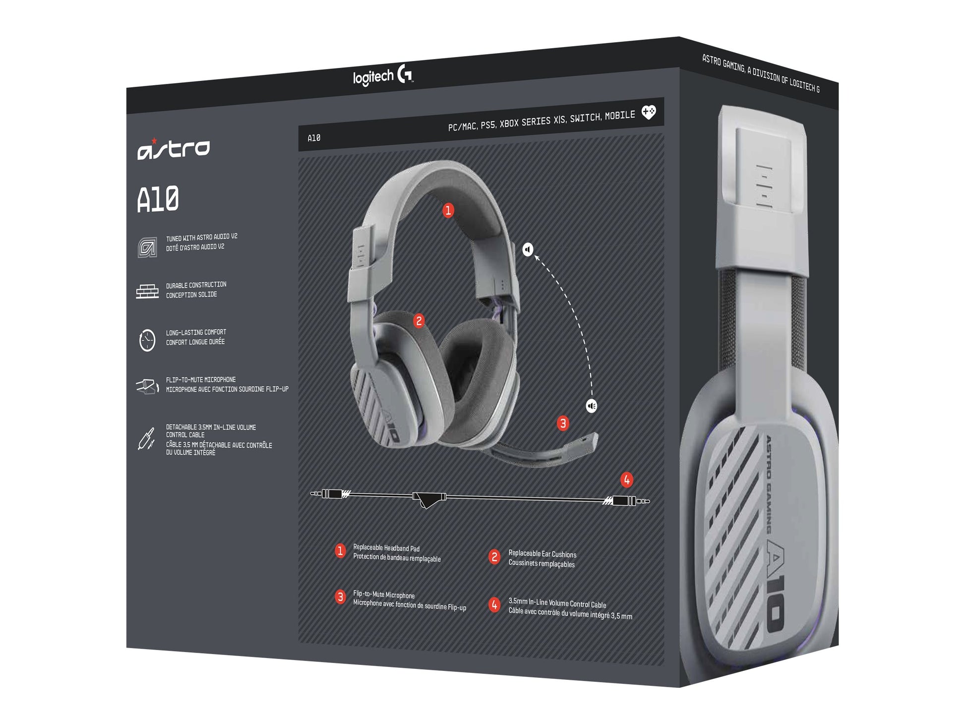ASTRO Gaming A10 Gen 2 - Auricular - tamaño completo - cableado - gris-19