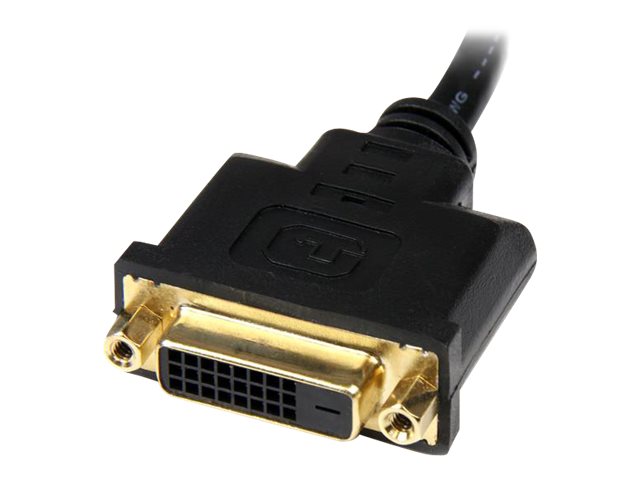 StarTech.com Adaptador de 20cm HDMI a DVI - DVI-D Hembra - HDMI Macho - Cable Conversor de Vídeo - Negro - Adaptador de vídeo - HDMI macho a DVI-D hembra - 20.32 cm - blindado - negro - para P/N: BNDDKT30CAHV, CDP2DVIMM2MB, DKT30CSDHPD, DKT30CSDHPD3, DP2D-12
