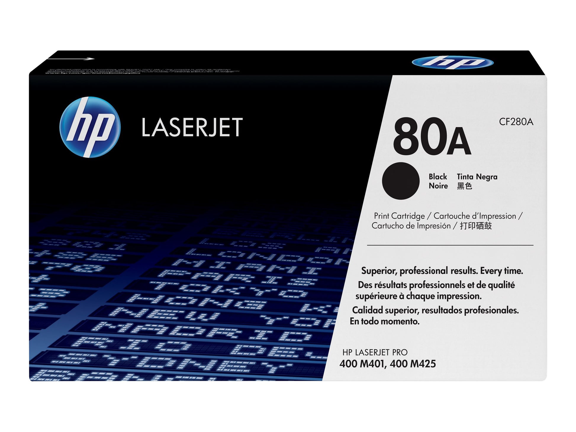 HP 80A - Negro - original - LaserJet - cartucho de tóner (CF280A) - para LaserJet Pro 400 M401, MFP M425-7
