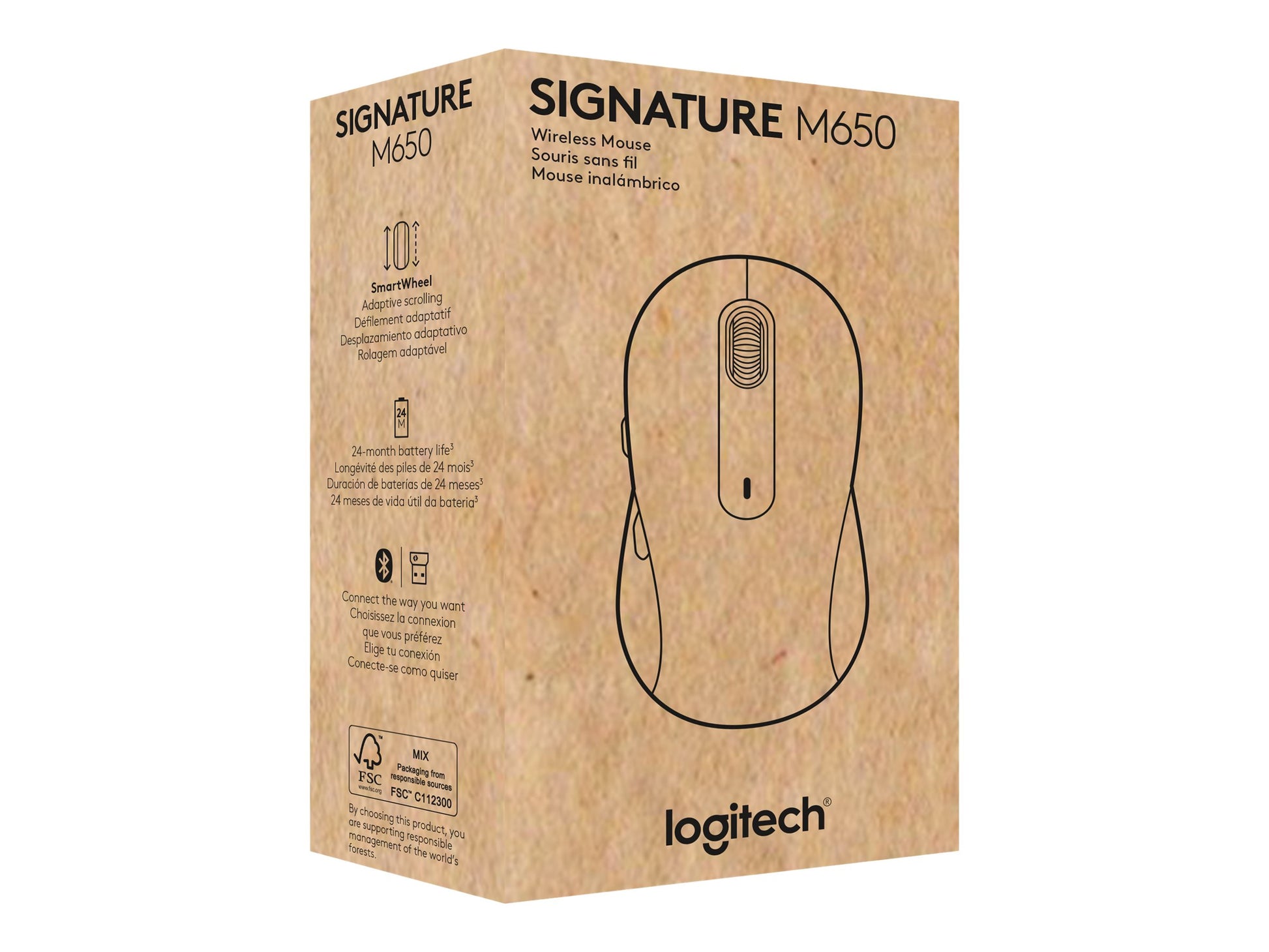 Logitech Signature M650 - Ratón - diestro - inalámbrico - Bluetooth - receptor de USB Logitech Logi Bolt - grafito-7