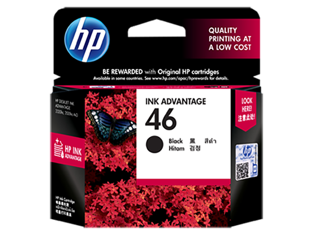 HP 46 - 26 ml - negro - original - Ink Advantage - cartucho de tinta - para Deskjet Ink Advantage Ultra 2529, Ink Advantage Ultra 57XX, Ultra Ink Advantage 2029-1