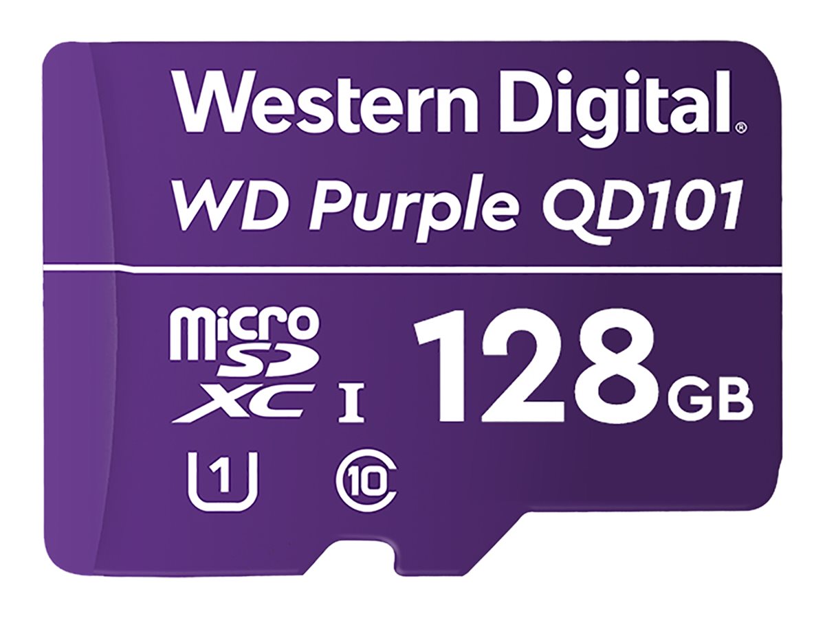 WD Purple SC QD101 WDD128G1P0C - Tarjeta de memoria flash - 128 GB - UHS-I U1 / Class10 - microSDXC UHS-I - púrpura-3