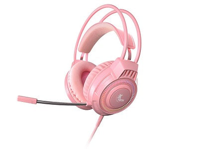 Xtech - XTH-564 - Headset - Para Computer / Para Game console - Wired - 3.5mm+USB Pink-1