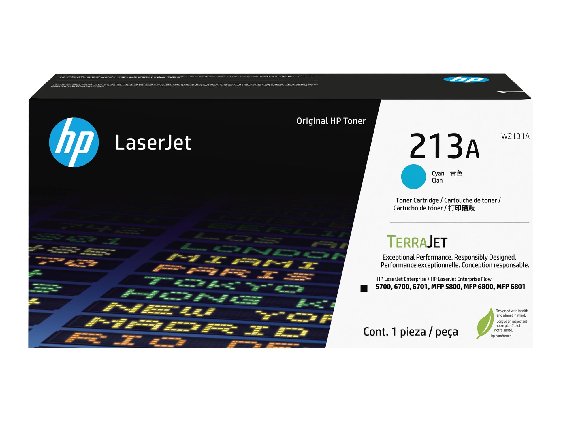 HP 213A - Cián - original - LaserJet - cartucho de tóner (W2131A) - para Color LaserJet Enterprise 5700dn, 6700dn, MFP 5800dn, MFP 6800dn-1