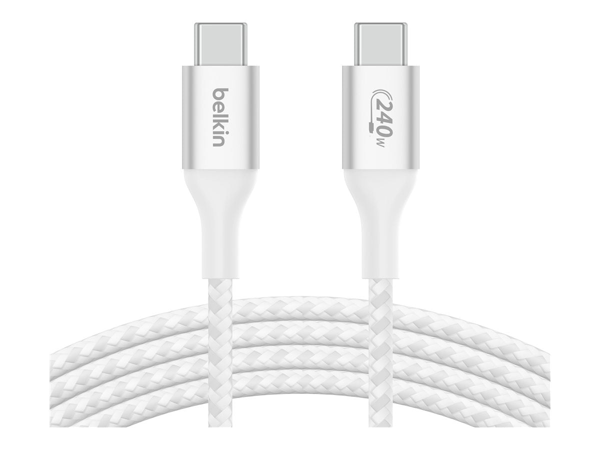 Belkin BoostCharge - Cable USB - 24 pin USB-C (M) a 24 pin USB-C (M) - USB 2.0 - 2 m - compatible con hasta 240 W de potencia - blanco-3