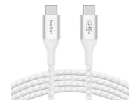 Belkin BoostCharge - Cable USB - 24 pin USB-C (M) a 24 pin USB-C (M) - USB 2.0 - 2 m - compatible con hasta 240 W de potencia - blanco-4