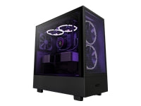 NZXT H series H5 Flow - Mid tower - placa ATX extendida - panel lateral con ventana (cristal templado) - sin fuente de alimentación - negro - USB/Audio