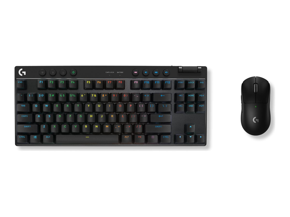 Logitech G PRO X TKL LIGHTSPEED Wireless Gaming Keyboard, Tactile Switches (GX Brown), Black - Teclado - retroiluminación - inalámbrico - 2.4 GHz, Bluetooth - QWERTY - EE. UU. - interruptor: GX Brown Tactile - negro-14