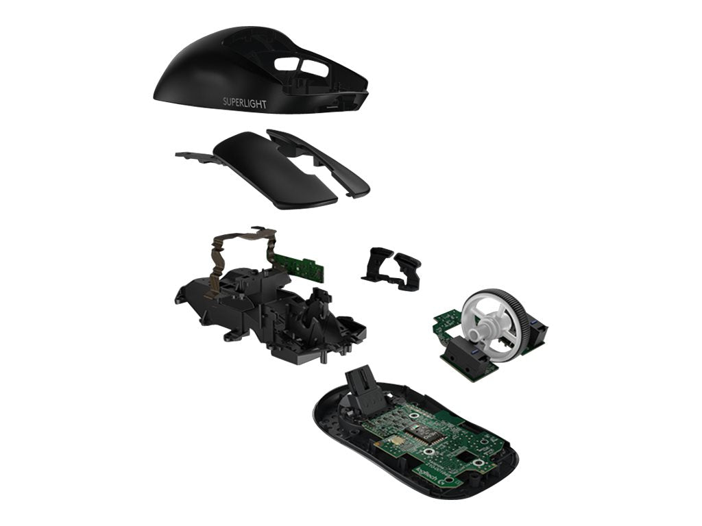 Logitech PRO X SUPERLIGHT Wireless Gaming Mouse - Ratón - óptico - 5 botones - inalámbrico, cableado - 2.4 GHz - negro