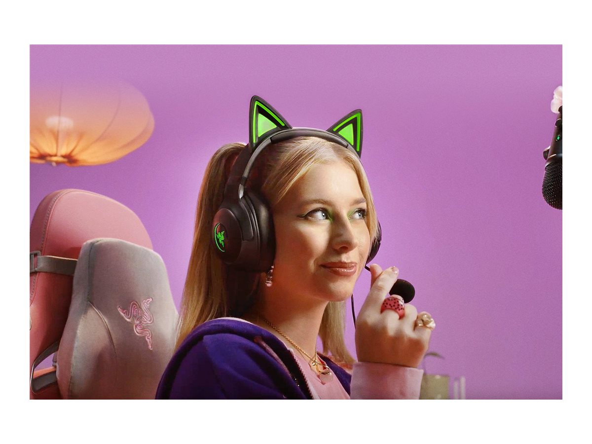 Razer Kraken Kitty V2 - Auricular - tamaño completo - cableado - USB - aislamiento de ruido - negro-8