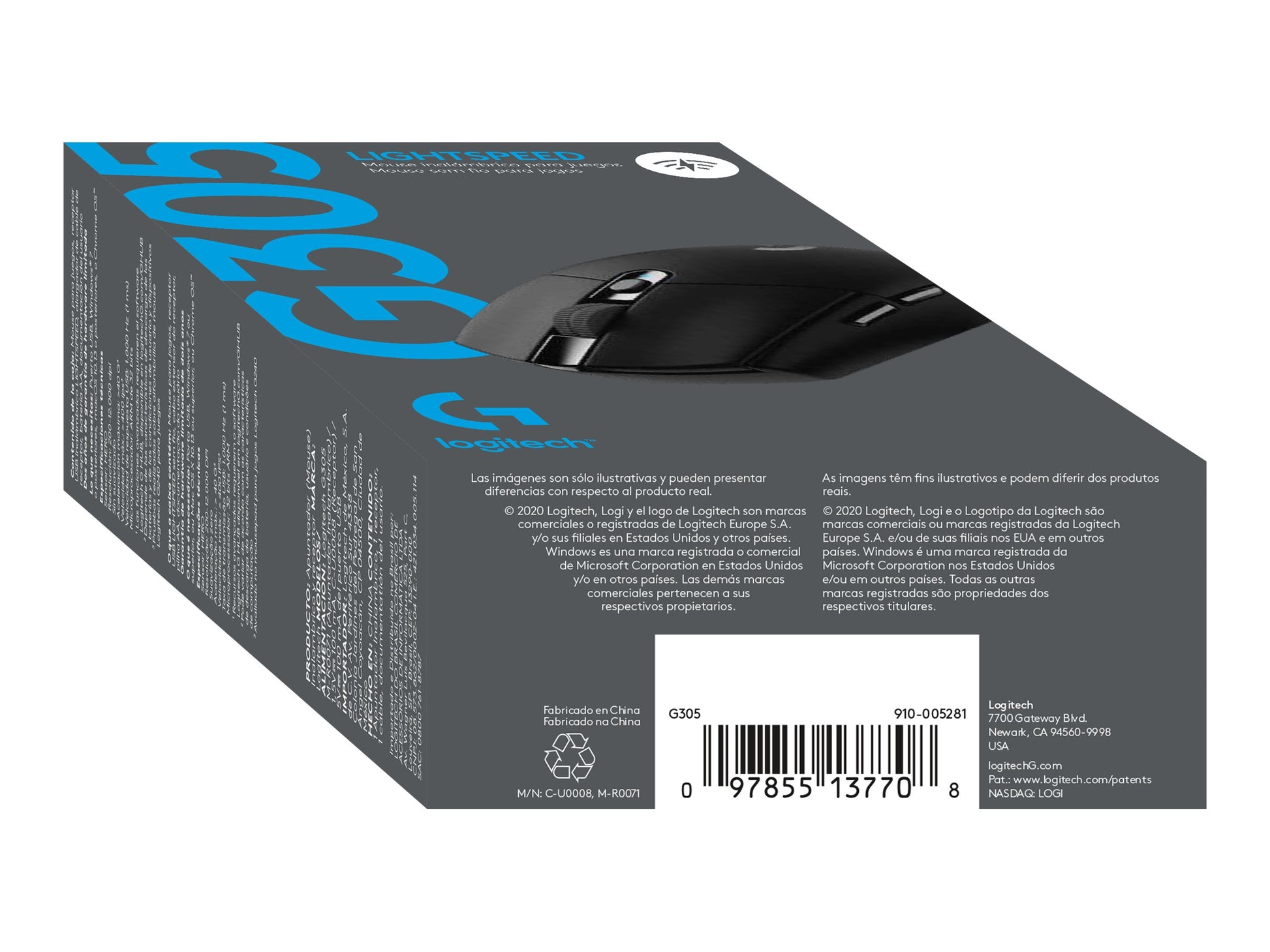 Logitech G G305 - Ratón - óptico - 6 botones - inalámbrico - 2.4 GHz - receptor inalámbrico USB - negro-6