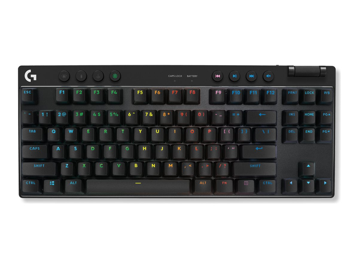 Logitech G PRO X TKL LIGHTSPEED Wireless Gaming Keyboard, Tactile Switches (GX Brown), Black - Teclado - retroiluminación - inalámbrico - 2.4 GHz, Bluetooth - QWERTY - EE. UU. - interruptor: GX Brown Tactile - negro-5