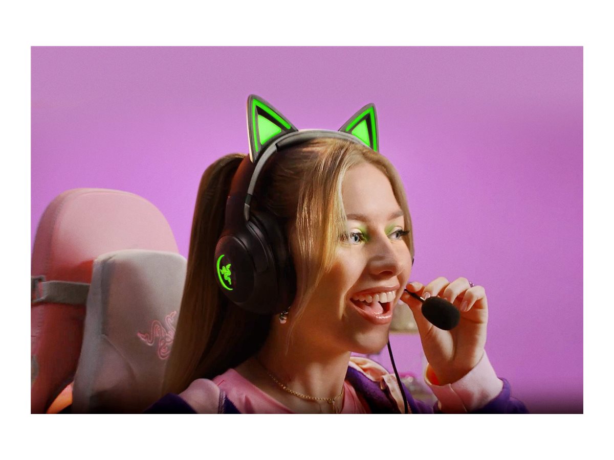 Razer Kraken Kitty V2 - Auricular - tamaño completo - cableado - USB - aislamiento de ruido - negro-6