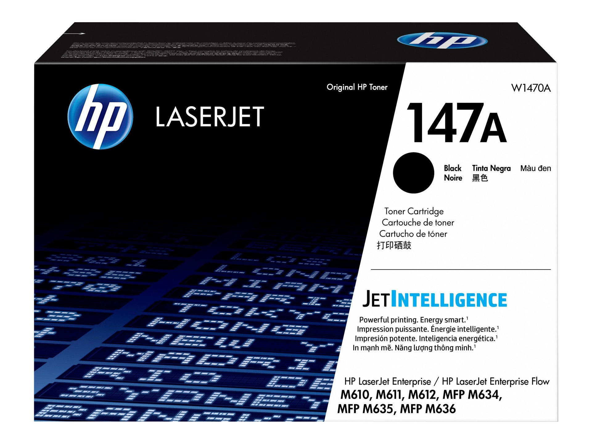 HP 147A - Negro - original - LaserJet - cartucho de tóner (W1470A) - para LaserJet Enterprise MFP M634; LaserJet Enterprise Flow MFP M634, MFP M635, MFP M636